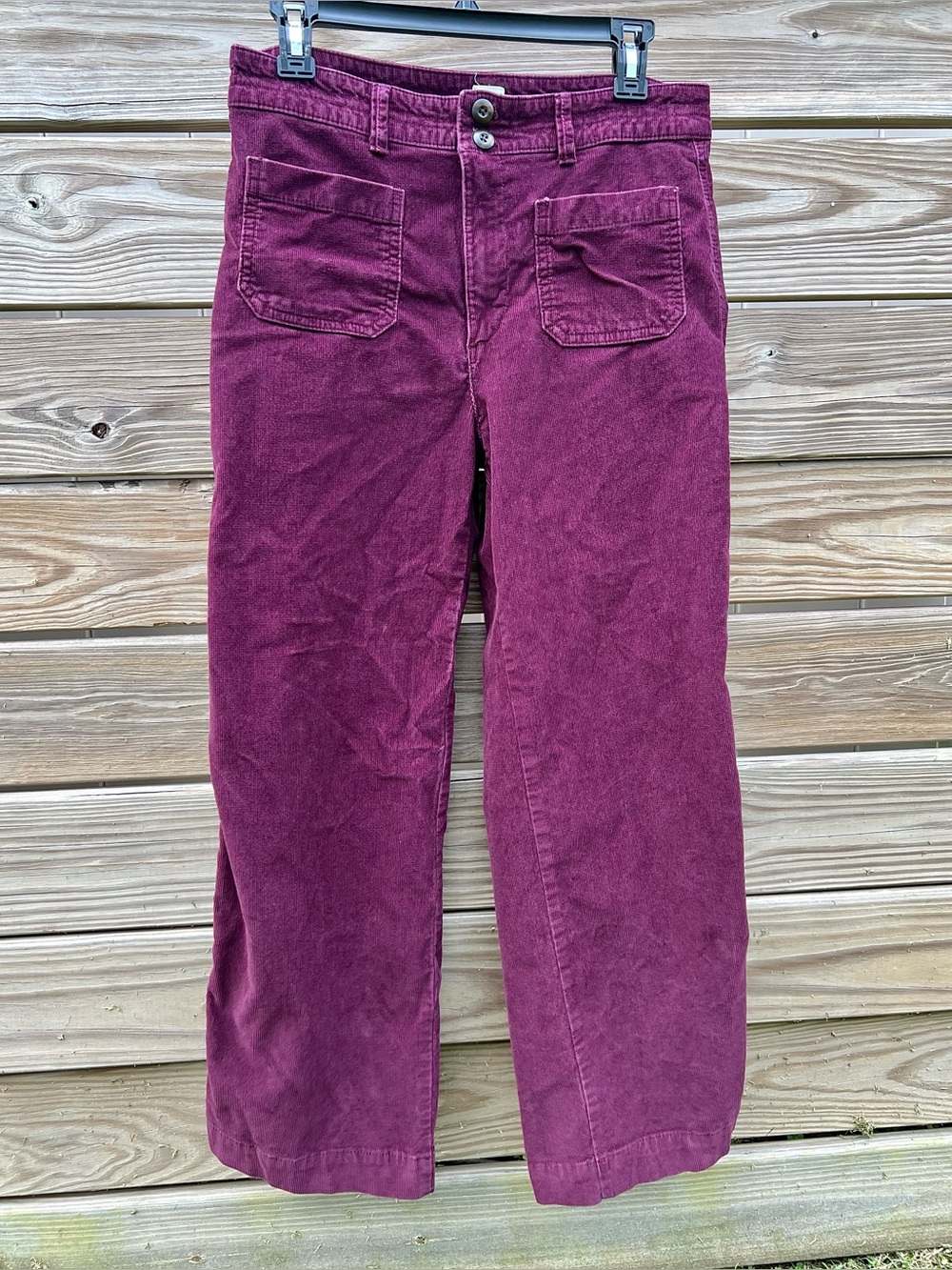 GAP Plum Corduroy High Rise Wide Leg Women’s Fall Long Pants SZ 8